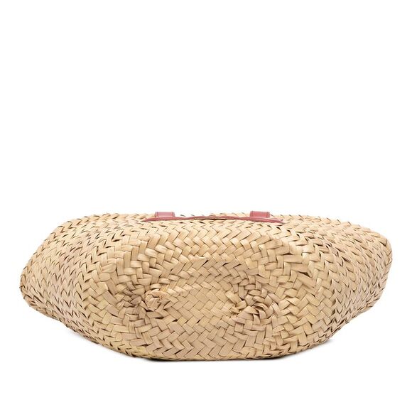 Celine Small Raffia Cuir Triomphe Classic Panier Tote - Picture 3 of 10